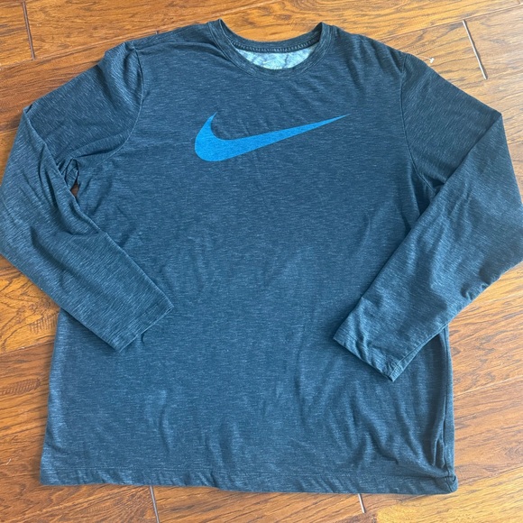Men’s Nike Dri-Fit Long Sleeved Shirt Size XXL Dark Blue - Picture 1 of 4
